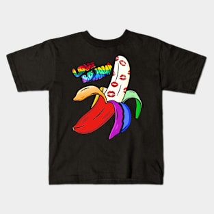 Love Banana Rainbow Kids T-Shirt